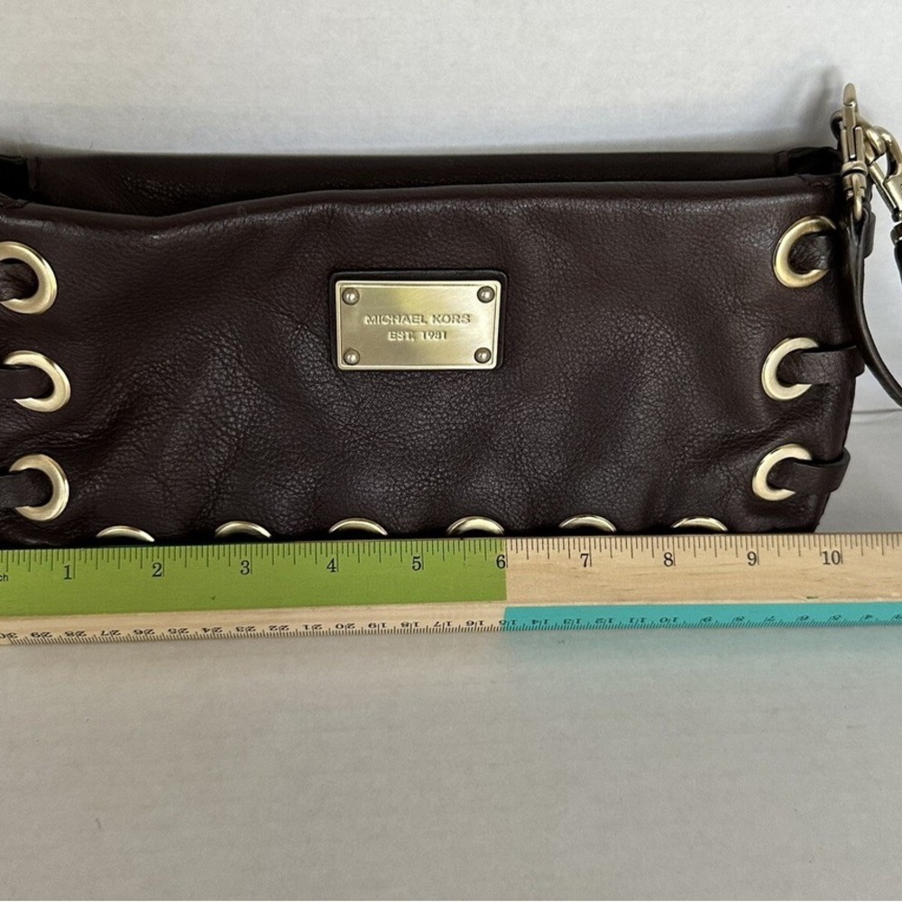 Michael Kors Brown and Gold Wristlet with Tassel - Picture 8 of 9